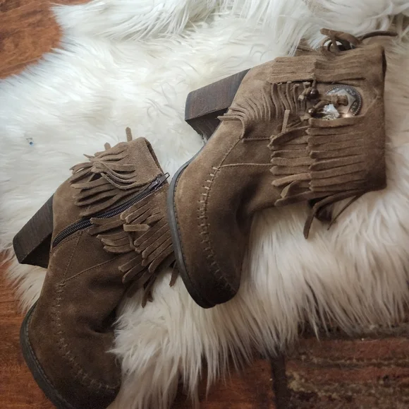 Hippy Western Fringed Booties 7.5 - Picture 4 of 12